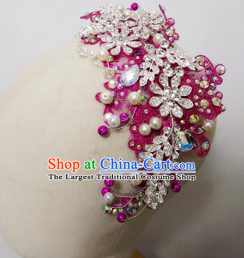 China Fan Dance Headpiece Women Yangge Hairpin Folk Dance Rosy Flowers Hair Comb Yangko Dance Hair Accessories