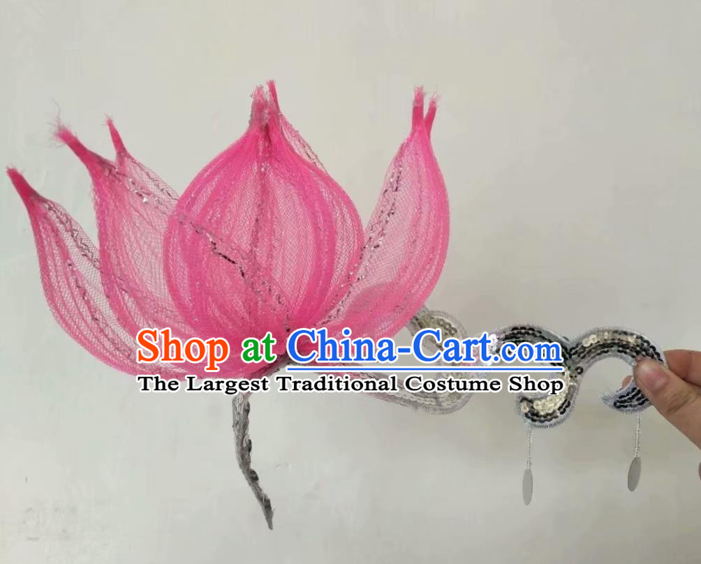 China Classical Dance Headpiece Opening Dance Hair Crown Women Group Dance Hat Lotus Dance Performance Hair Accessories