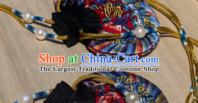 China Qing Dynasty Waist Accessories Ancient Emperor Silk Sachet Traditional Palace Tassel Perfume Satchel