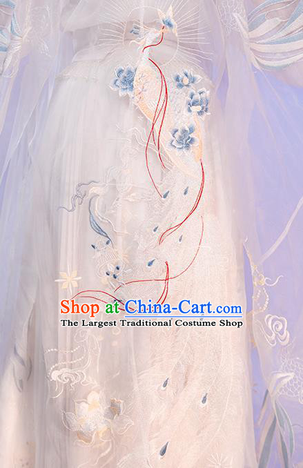 China Traditional Wedding White Hanfu Dresses Song Dynasty Patrician Beauty Historical Clothing Ancient Goddess Garment Costumes