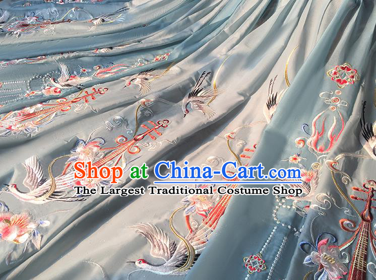 China Ancient Palace Princess Garment Costumes Traditional Court Blue Hanfu Dress Southern and Northern Dynasties Noble Woman Historical Clothing