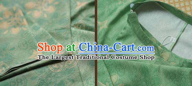 China Tang Dynasty Historical Clothing Ancient Swordsman Garment Costume Traditional Civilian Hanfu Green Round Collar Robe