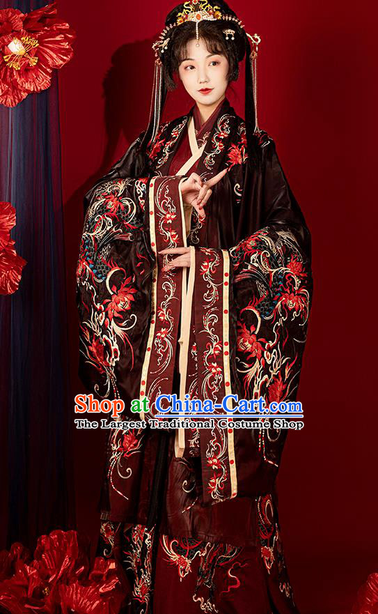China Jin Dynasty Wedding Historical Clothing Ancient Palace Princess Garment Costumes Traditional Court Beauty Hanfu Dresses Complete Set