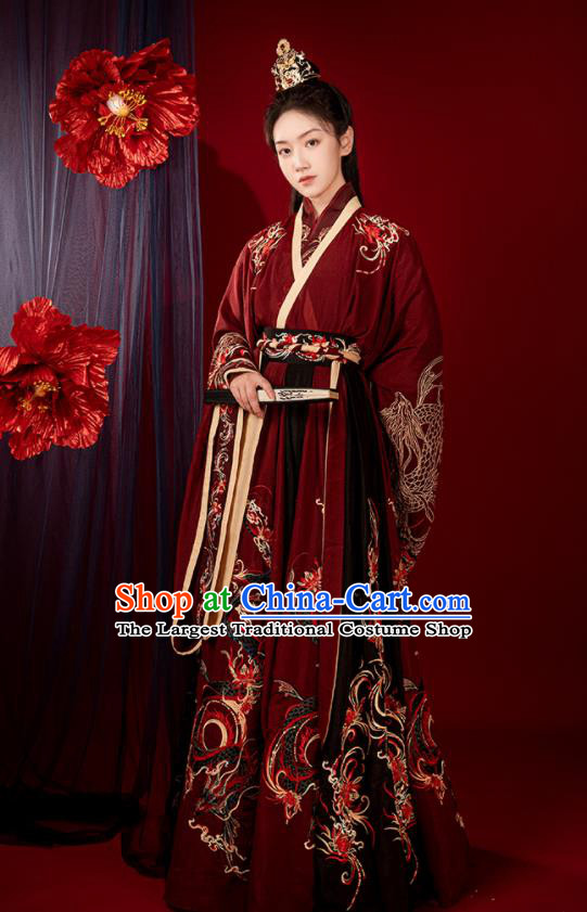 China Jin Dynasty Wedding Historical Clothing Ancient Palace Princess Garment Costumes Traditional Court Beauty Hanfu Dresses Complete Set