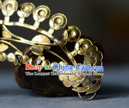 Chinese Ancient Empress Silver Hairpin Traditional Vintage Hair Accessories Handmade Qing Dynasty Hair Crown