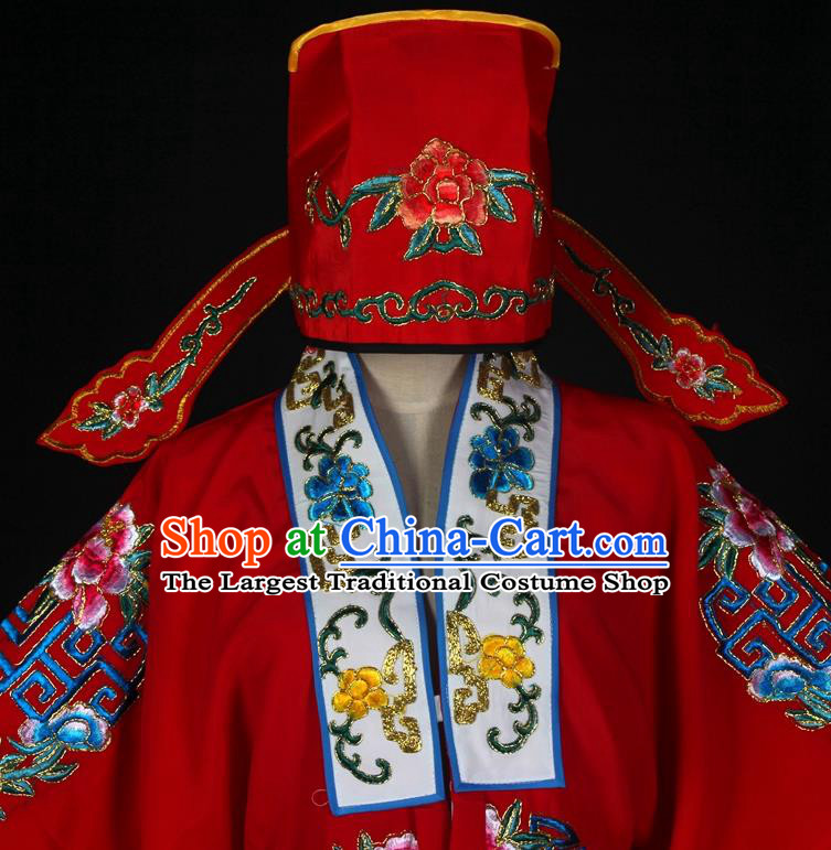 China Ancient Bride Clothing Peking Opera Xiaosheng Red Robe Pandoras Box Zhi Zunbao Garment Costume