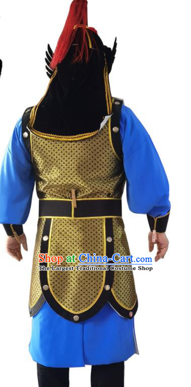 China Ancient General Clothing Peking Opera Wusheng Uniforms Beijing Opera Soldier Garment Costumes and Helmet