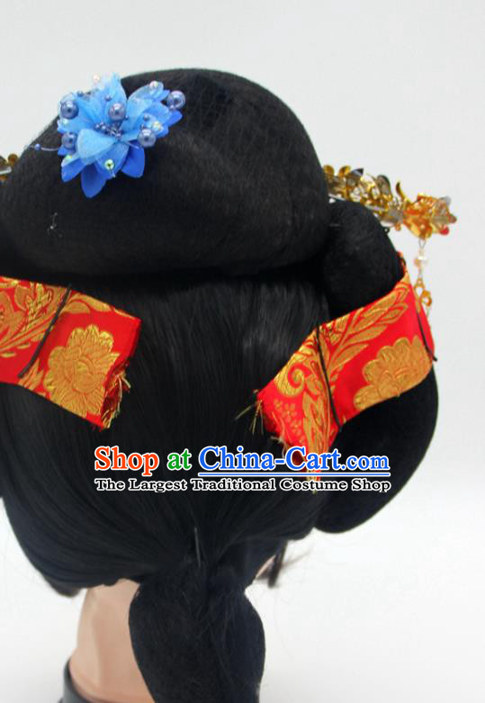 Chinese Beijing Opera Elderly Woman Headdress Peking Opera Dame Hairpins Hair Accessories Ancient Pantaloon Headpieces