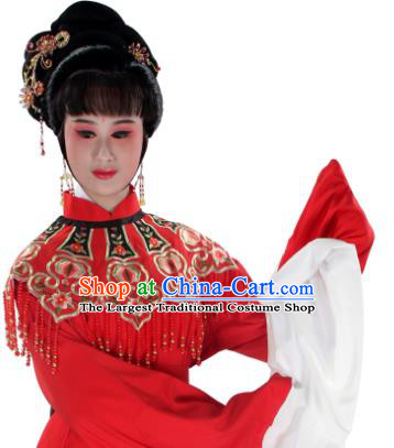 Chinese Beijing Opera Hua Tan Red Dress Outfits Ancient Bride Garment Costumes Traditional Kun Opera Actress Wedding Clothing
