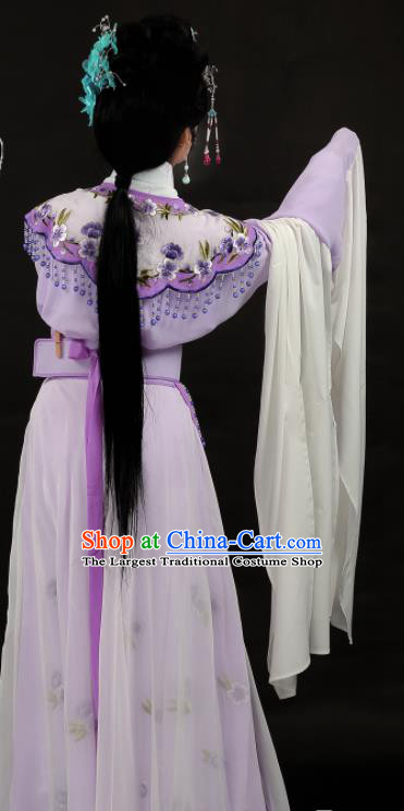 Chinese Ancient Fairy Purple Dress Outfits Traditional Shaoxing Opera Diva Clothing Beijing Opera Hua Tan Lin Daiyu Garment Costumes