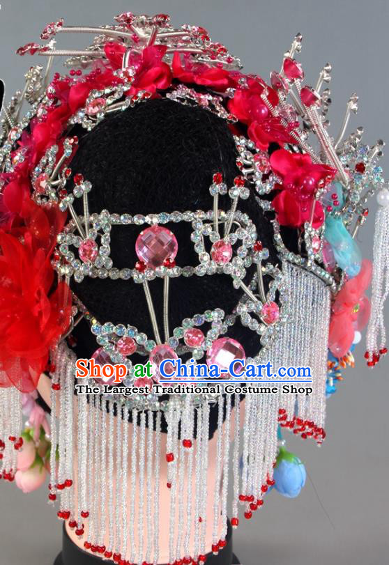 Chinese Beijing Opera Diva Headdress Peking Opera Hua Tan Hair Accessories Ancient Noble Lady Head Ornaments