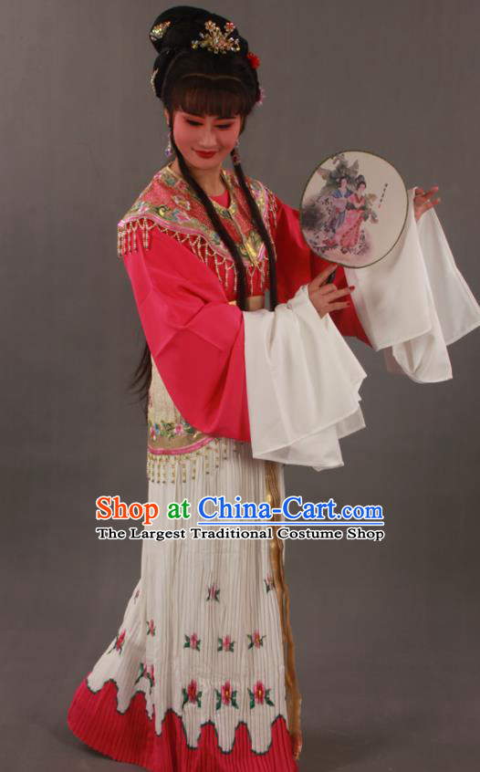 Chinese Traditional Shaoxing Opera Actress Clothing Beijing Opera Hua Tan Garment Costumes Ancient Fairy Princess Pink Dress Outfits