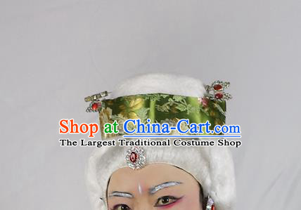 Chinese Peking Opera Pantaloon Headdress Ancient Dowager Countess White Wigs Beijing Opera Elderly Dame Hairpieces