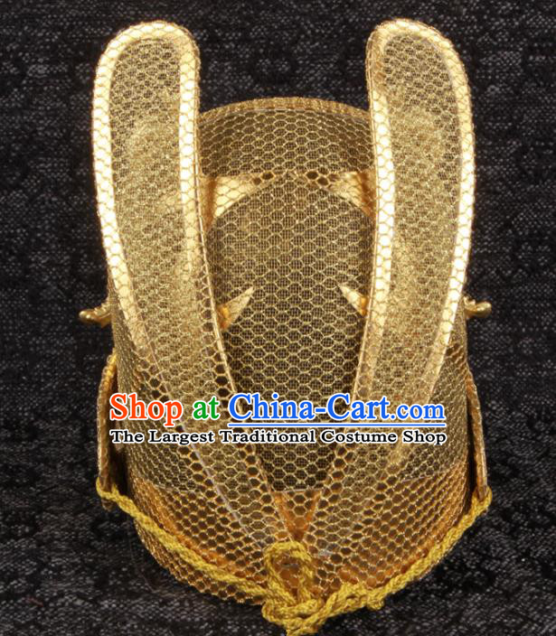 Chinese Ming Dynasty Emperor Golden Dragon Hat Ancient King Headdress Traditional Drama Monarch Headwear