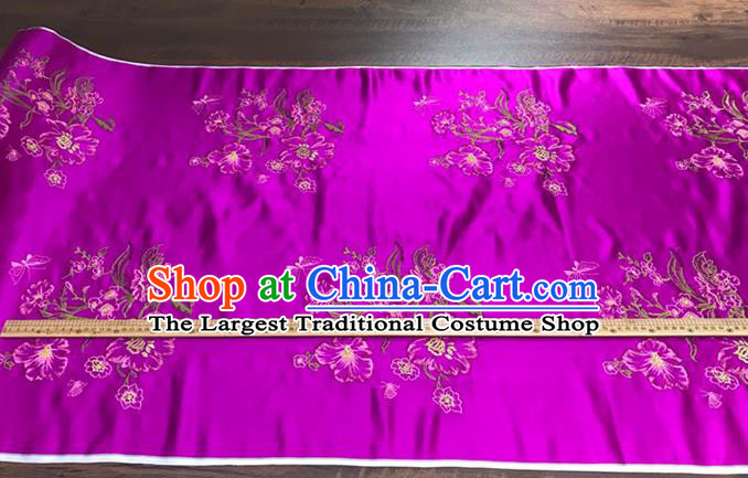 China Traditional Cheongsam Embroidered Drapery Classical Palace Rosy Brocade Material Qipao Dress Damask Cloth Tang Suit Silk Fabric