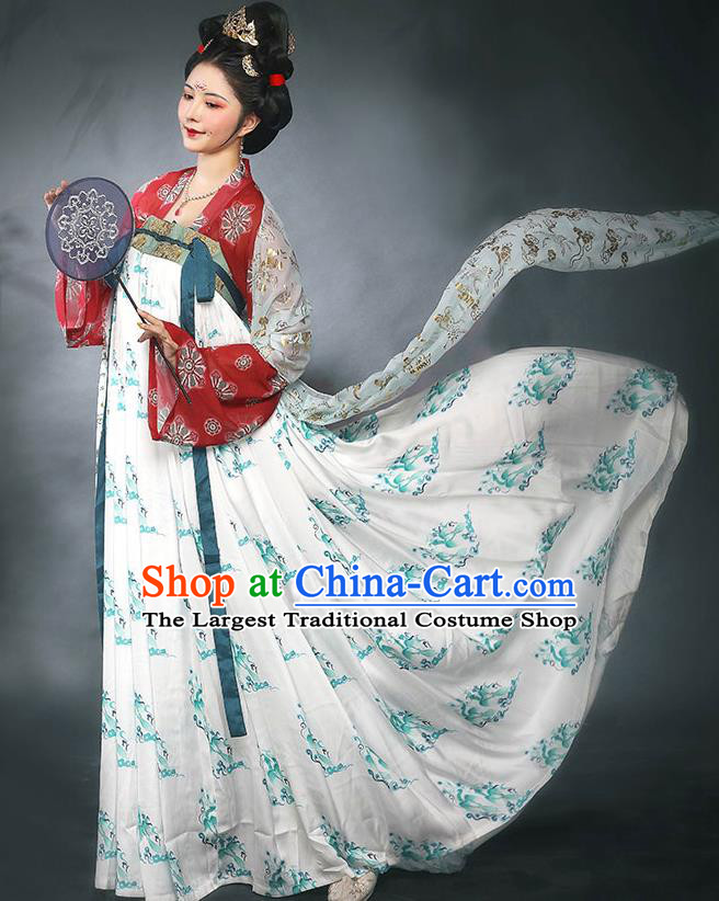 China Tang Dynasty Empress Historical Clothing Traditional Court Woman Hanfu Dress Ancient Imperial Concubine Garment Costumes