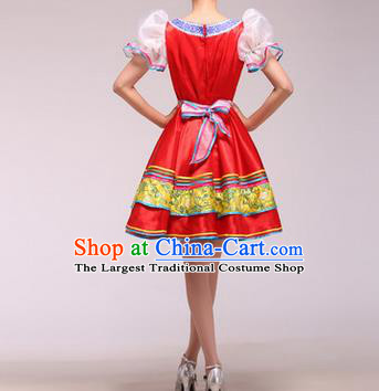 Professional Russia Festival Performance Costume Russian Court Maid Red Dress Modern Dance Fashion Garment
