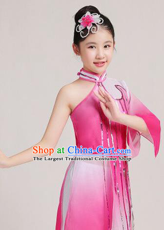 China Jiangnan Umbrella Dance Clothing Stage Performance Uniforms Classical Dance Pink Dress Fan Dance Garment Costumes