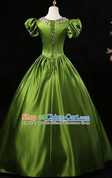 Top Chorus Performance Garment Costume French Noble Lady Formal Attire European Middle Ages Clothing Western Court Princess Green Dress