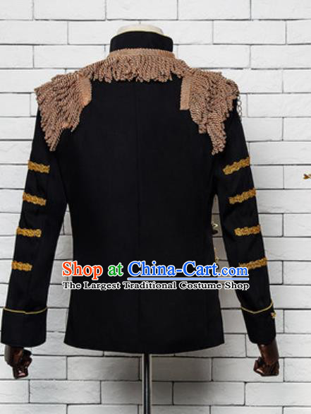 Custom European Prince Garment Costume Vintage Male Clothing General Suit Annual Meeting Performance Black Jacket