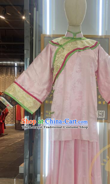 Chinese Qing Dynasty Civilian Lady Pink Dress Outfits Traditional Drama My Fair Princess Xia Ziwei Garment Costumes Ancient Young Beauty Clothing
