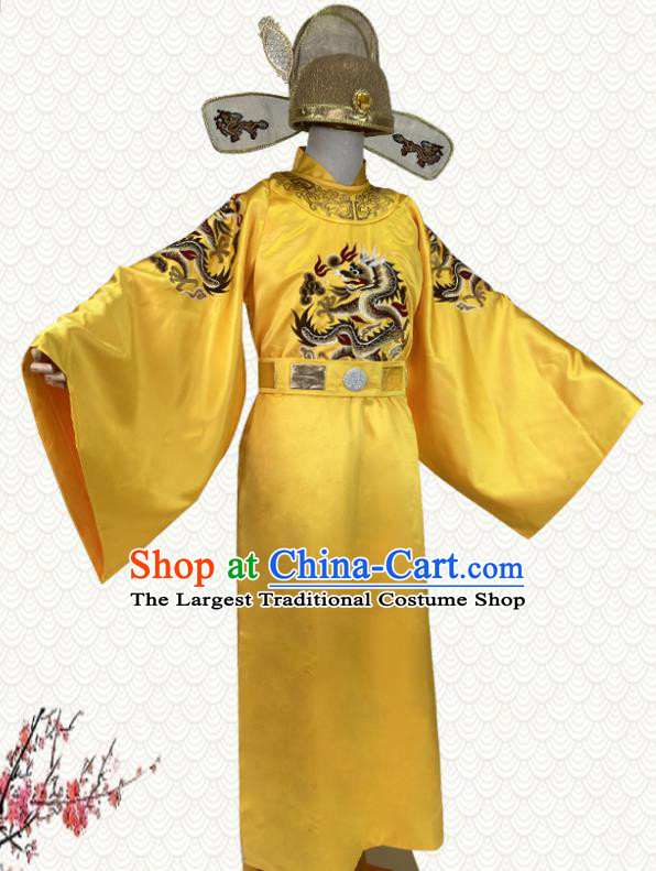 China Ancient Empress Yellow Imperial Robe Apparels Drama Zhao Kungyin Clothing Song Dynasty Monarch Garment Costumes