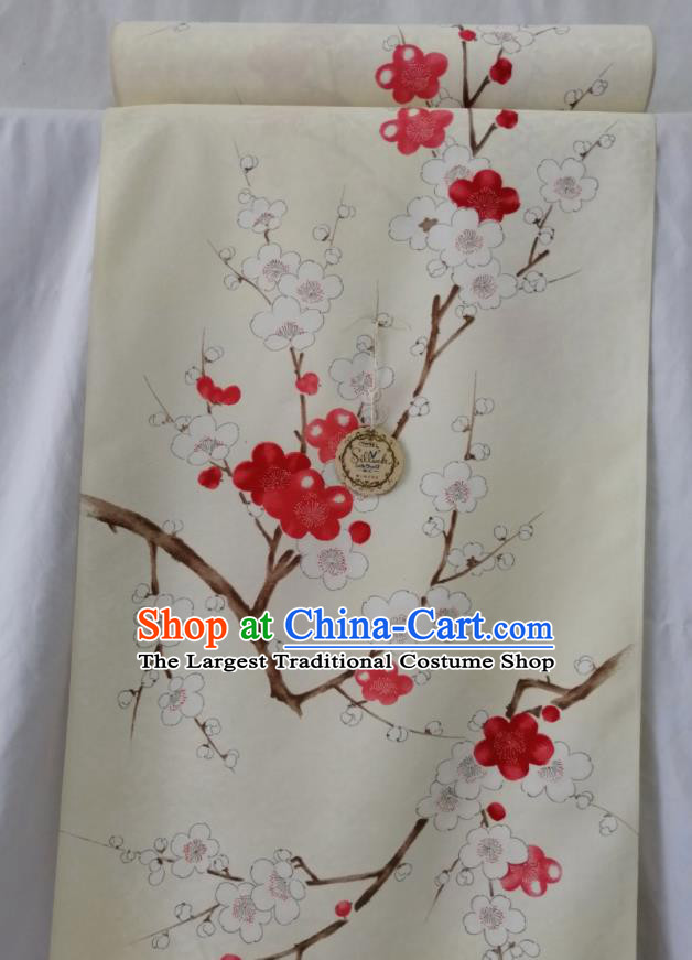 Japanese Classical Plum Blossom Pattern Beige Waistband Women Kimono Dress Corset Accessories Traditional Yukata Belt