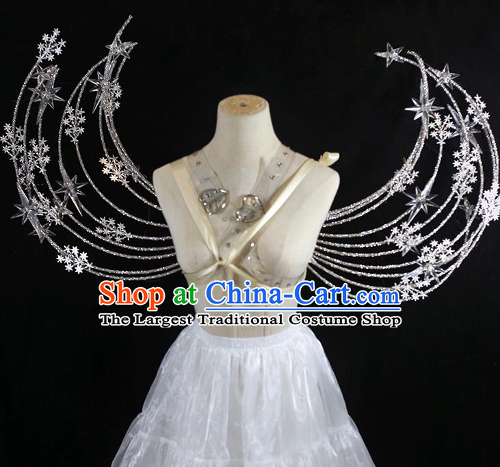 Halloween Cosplay Fairy Wings Angel Crystal Wings Handmade Catwalks Props Wedding Bride Back Accessories