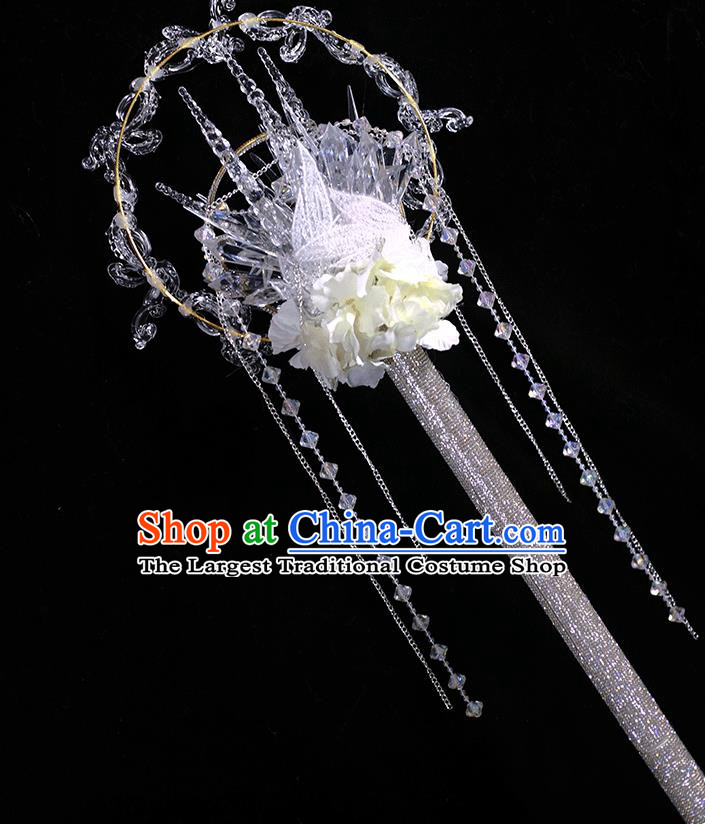 Top Princess Crystal Sceptre Stage Show Mace Handmade Queen Accessories Cosplay Fairy Props
