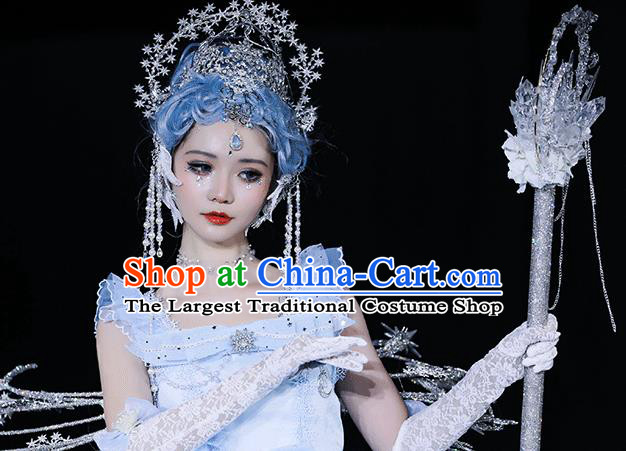 Top Princess Crystal Sceptre Stage Show Mace Handmade Queen Accessories Cosplay Fairy Props