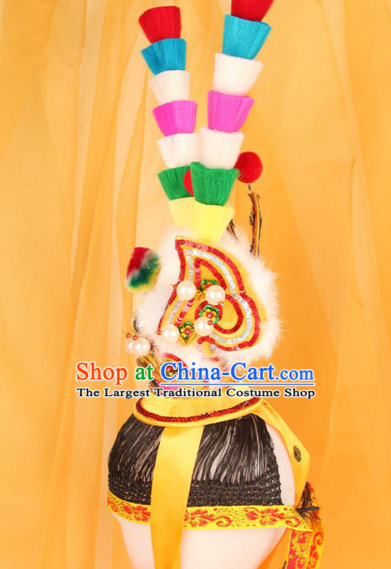 Chinese Beijing Opera Monkey King Hair Crown Headdress Handmade Opera Hair Accessories Peking Opera Sun Wukong Headpieces