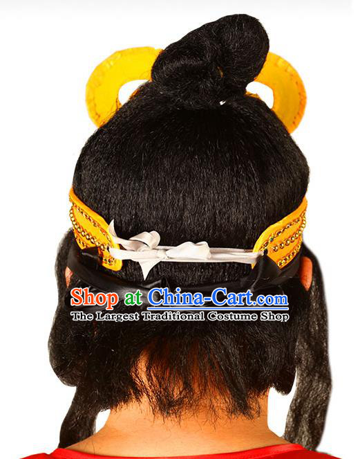 Chinese Beijing Opera Warrior Headdress Handmade Opera Lu Zhishen Hair Clasp Headwear Peking Opera Hero Hair Accessories