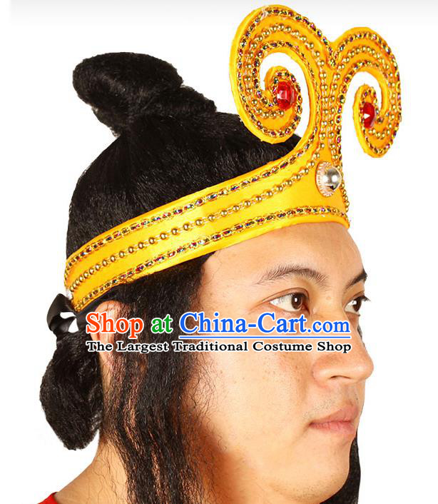 Chinese Beijing Opera Warrior Headdress Handmade Opera Lu Zhishen Hair Clasp Headwear Peking Opera Hero Hair Accessories