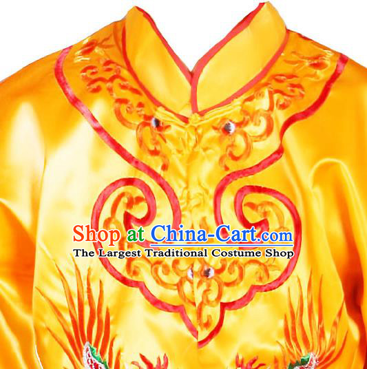 China Beijing Opera Takefu Clothing Traditional Peking Opera Wusheng Yellow Outfits Folk Dance Lion Dance Costumes