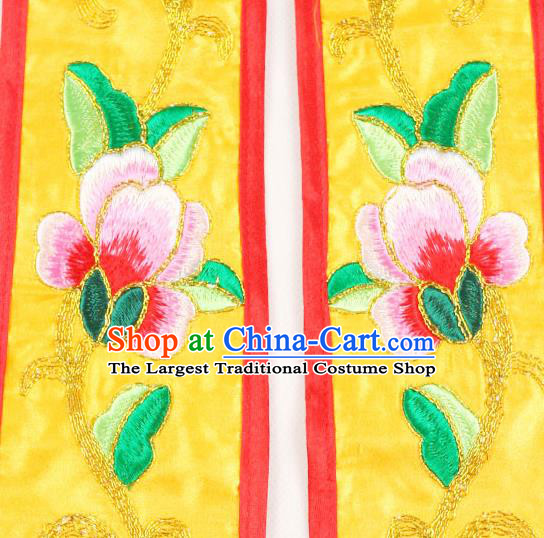 Chinese Beijing Opera Heroine Garment Costumes Peking Opera Female Warrior Yellow Uniforms Traditional Opera Woman Soldier Clothing