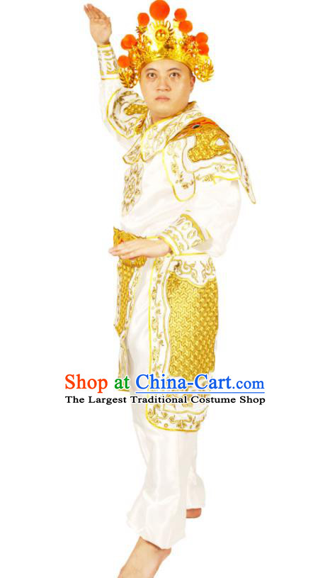 China Peking Opera Wusheng Costumes Beijing Opera Liangshan Hero Clothing Traditional Cosplay Soldier White Outfits