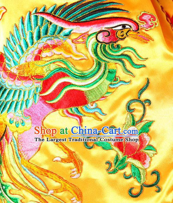 Chinese Traditional Cosplay Goddess Embroidered Yellow Cape Beijing Opera Swordswoman Garment Costume Peking Opera Actress Mantle
