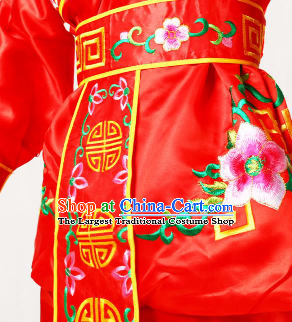 China Beijing Opera Wusheng Clothing Traditional Martial Arts Red Outfits Cosplay Water Margin Hero Wu Song Costumes
