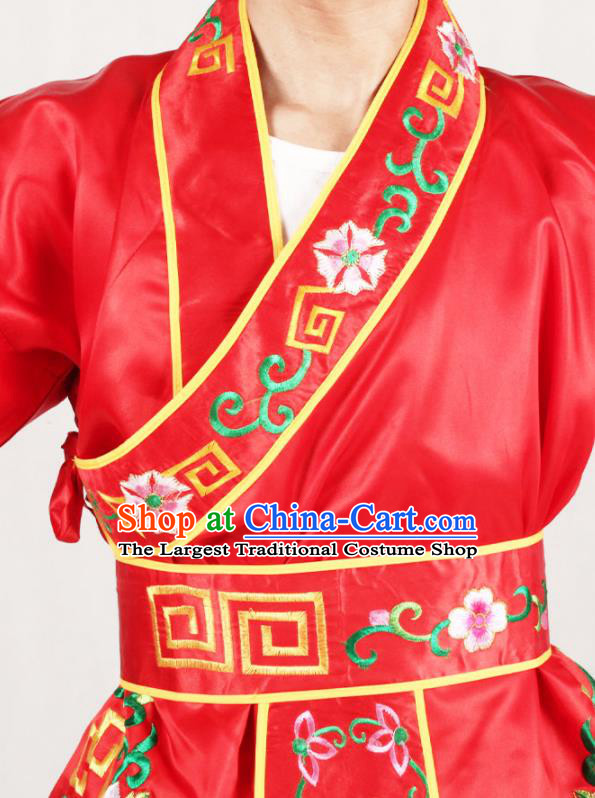 China Beijing Opera Wusheng Clothing Traditional Martial Arts Red Outfits Cosplay Water Margin Hero Wu Song Costumes
