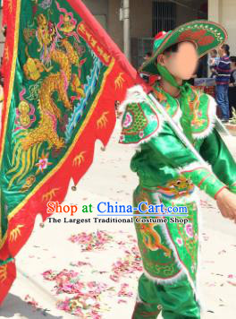 China Traditional Cosplay Military Officer Green Outfits Peking Opera General Costumes Beijing Opera Takefu Clothing
