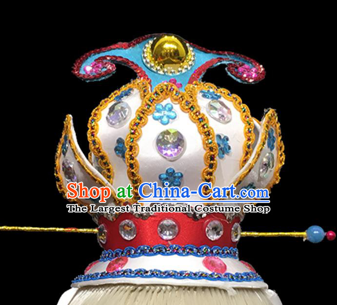 Chinese Beijing Opera Lotus Hair Crown and Hairpin Handmade Opera Swordsman Headpieces Ancient Taoist Hair Accessories