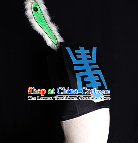 Chinese Beijing Opera Wusheng Headwear Handmade Ancient Official Black Hat Peking Opera Feudal Runners Headdress