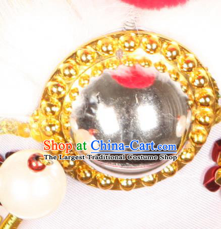 Chinese Handmade Chaozhou Opera Prince Headpieces Beijing Opera Xiaosheng Hair Accessories Ancient Noble Childe White Hairdo Crown