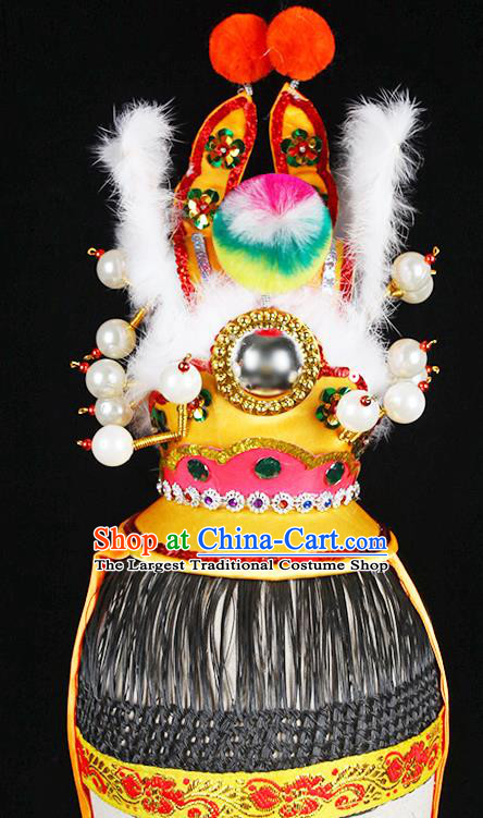 Chinese Ancient Prince Yellow Hairdo Crown Handmade Chaozhou Opera Noble Childe Jia Baoyu Headpieces Beijing Opera Niche Hair Accessories