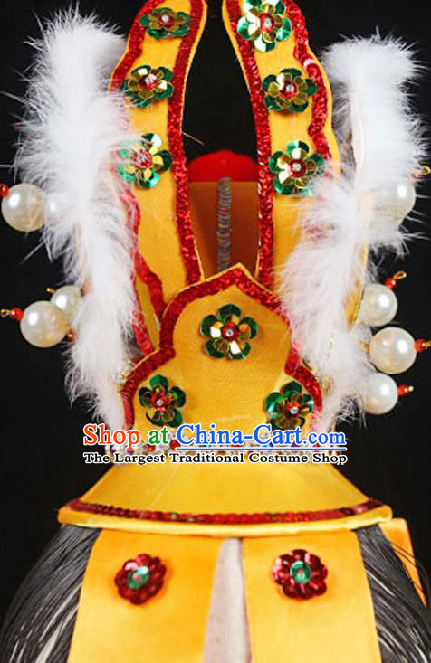 Chinese Ancient Prince Yellow Hairdo Crown Handmade Chaozhou Opera Noble Childe Jia Baoyu Headpieces Beijing Opera Niche Hair Accessories