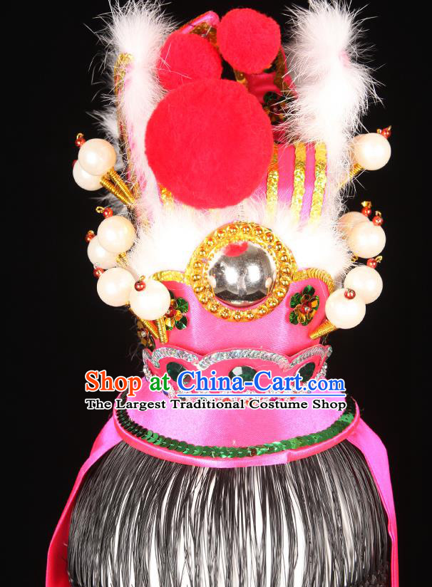 Chinese Beijing Opera Niche Hair Accessories Ancient Prince Pink Hairdo Crown Handmade Chaozhou Opera Noble Childe Jia Baoyu Headpieces