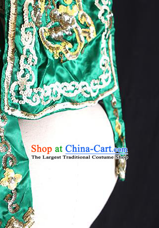 Chinese Ancient Imperial Bodyguard Headdress Handmade Chaozhou Opera Official Headwear Beijing Opera Takefu Green Hat