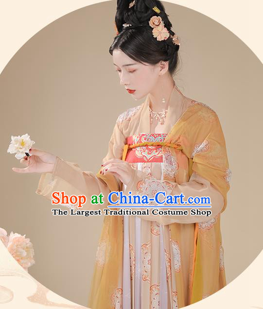 China Traditional Hanfu Garment Costumes  Ancient Princess Hanfu Dress Tang Dynasty Palace Beauty Clothing
