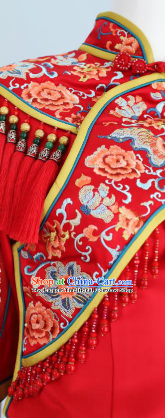 Chinese Classical Embroidered Red Xiuhe Suits Wedding Clothing Traditional Ceremony Toasting Garment Costumes Ancient Bride Dress