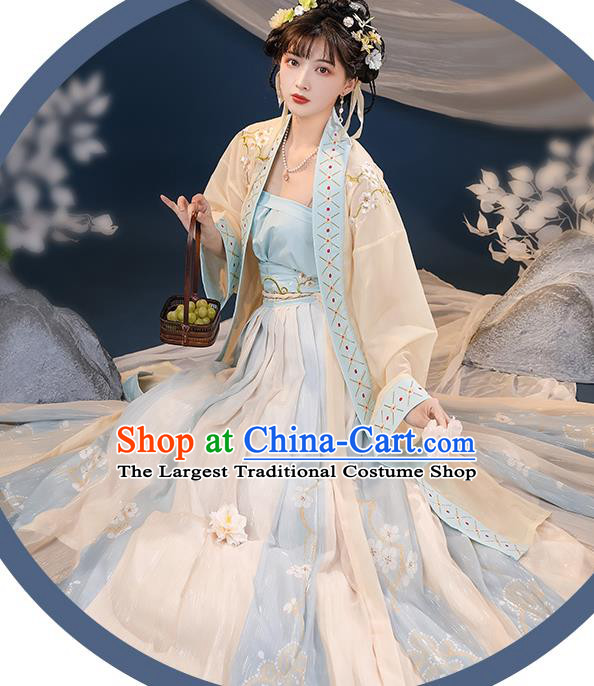 China Traditional Garment Costumes Ancient Young Lady Hanfu Dress Song Dynasty Female Historical Clothing